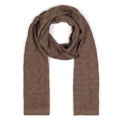 Germirli Vintage Beige Check Wool Scarf - Germirli 