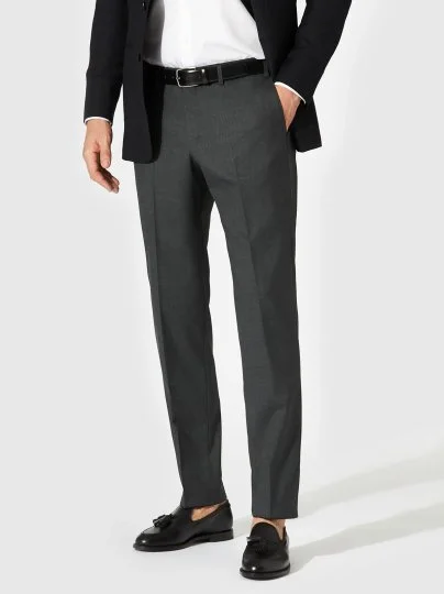 Hiltl Koyu Gri Vitale Barberis Süper 120'S Yün Pantolon - Hiltl