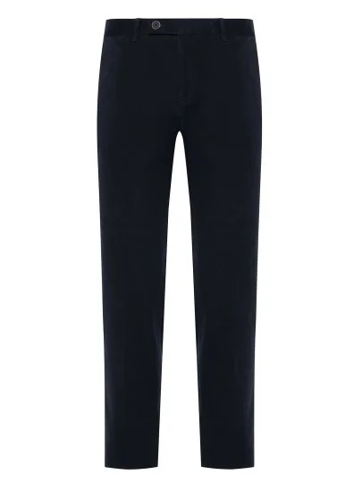 Hiltl Lacivert Comfort Strech Bel Arkası Lastikli Slim Fit Pamuk Chino Pantolon - Hiltl