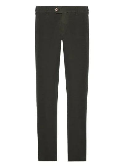 Hiltl Phantom Cord Coton Elastan Yeşil Tierre Chino Slim Fit Pantolon - Hiltl