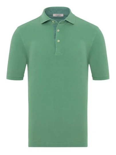 La Fileria Vintage Yeşil Gömlek Yaka Pamuk Slim Fit Tişört - La Fileria