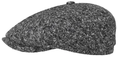 Stetson 6 Panel Cap Donegal Gri Yün Tweed Kasket Şapka - Stetson