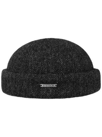 Stetson Docker Wool Herringbone Antrasit Balıksırtı Yün Şapka - Stetson