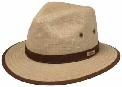 Stetson Traveller Vintage UV Korumalı Bej Cotton Şapka - Stetson