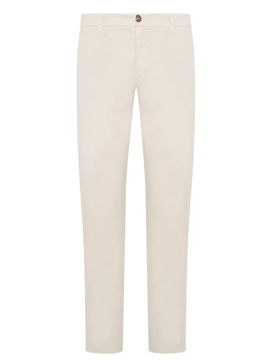 40WEFT Chino Ekru İnce Pima Pamuk Elastan Regular Fit Pantolon - 40WEFT