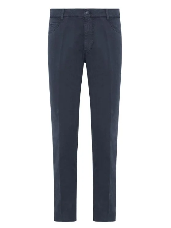 40WEFT Erkek 5 Cep Vintage Lacivert Slim Fit Pamuklu Pantolon - 40WEFT