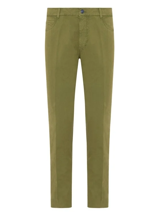 40WEFT Erkek 5 Cep Vintage Yeşil Slim Fit Pamuklu Pantolon - 40WEFT