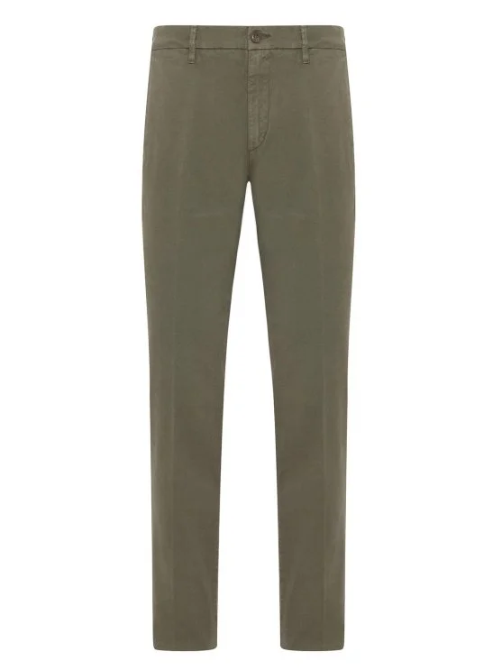 40WEFT Erkek Chino Vintage Yeşil Slim Fit Pamuklu Pantolon - 40WEFT