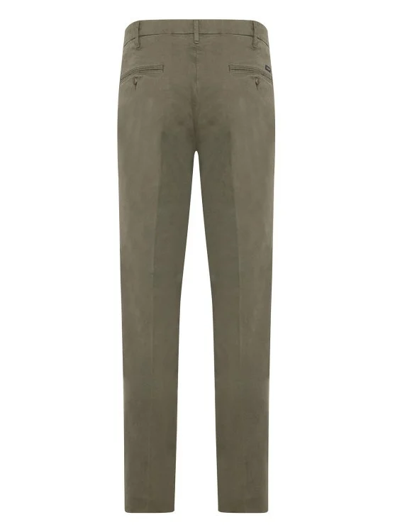40WEFT Erkek Chino Vintage Yeşil Slim Fit Pamuklu Pantolon - 40WEFT