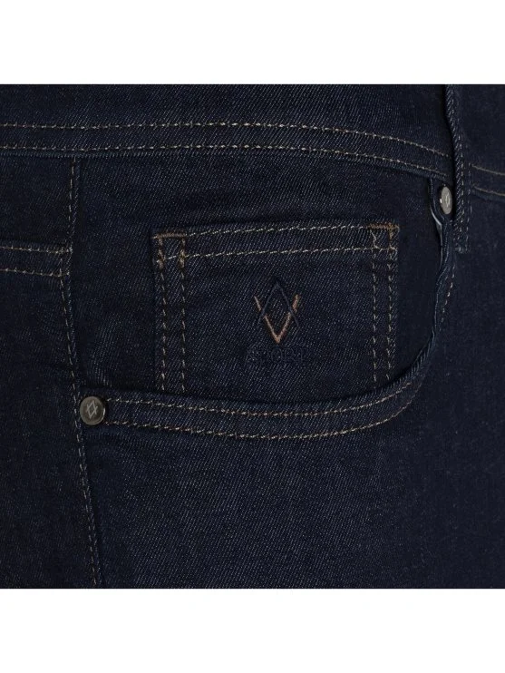 Alphauomo 5 Cep İndigo Rinse Yıkamalı İnce Denim Regular Fit Pantolon - Alphauomo