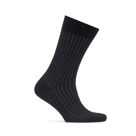 Bresciani Black Grey Striped Socks - Bresciani 