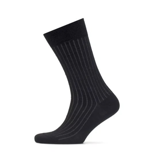 Bresciani Black Grey Striped Socks - Bresciani 