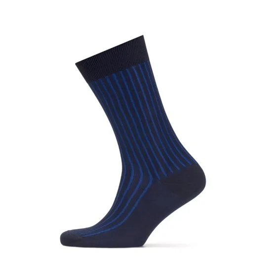 Bresciani Navy Blue Striped Socks - Bresciani 