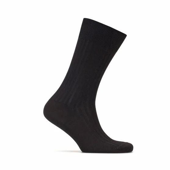 Bresciani Siyah Çizgili Pamuklu Çorap - Bresciani 