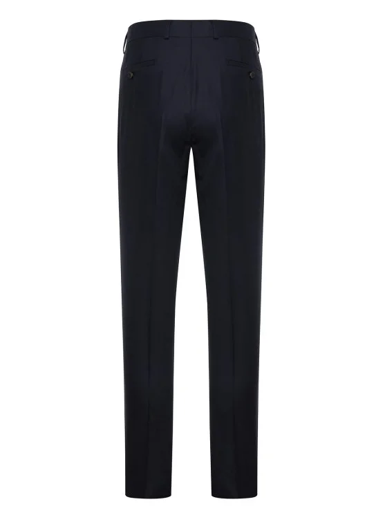 Carl Gross Carlo Barbera Lacivert Süper 150'S Yün Pantolon - Carl Gross