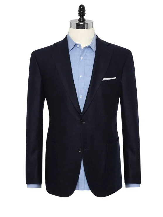 Carl Gross Loro Piana Zelander Lacivert Astarsız Yün Ceket - Carl Gross