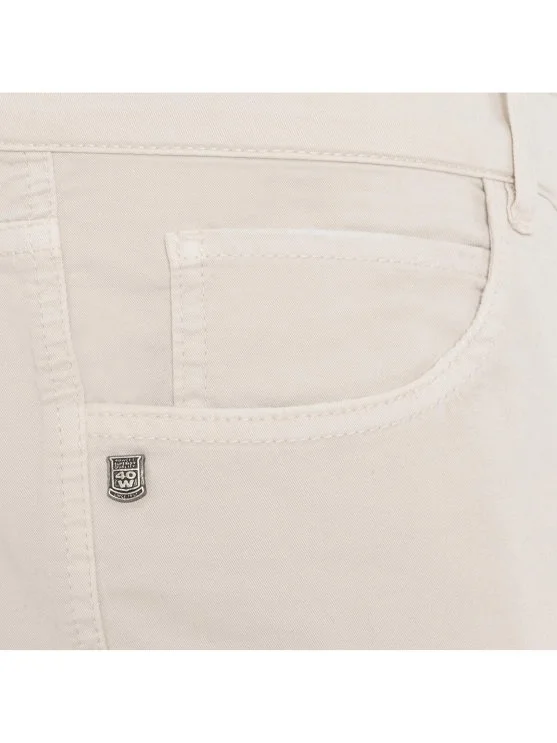 40WEFT 5 Pocket Ecru Thin Twill Vintage Cotton Elastane Regular Fit Trousers - 40WEFT