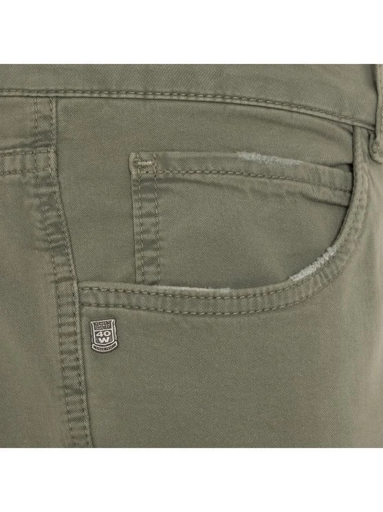 40WEFT 5 Pocket Green Thin Twill Vintage Cotton Elastane Regular Fit Trousers - 40WEFT