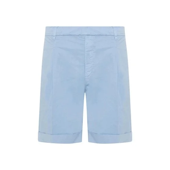 40WEFT Blue Pima Cotton Elastic Waist Bermuda - 40WEFT