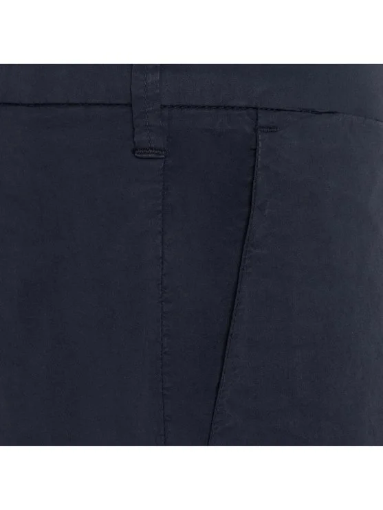 40WEFT Chino Navy Blue Thin Pima Cotton Elastane Regular Fit Trousers - 40WEFT