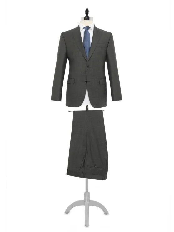 Carl Gross Grey Vitale Barberis Filafil Texture Wool Super 110's Modern Fit Men's Suit - Carl Gross