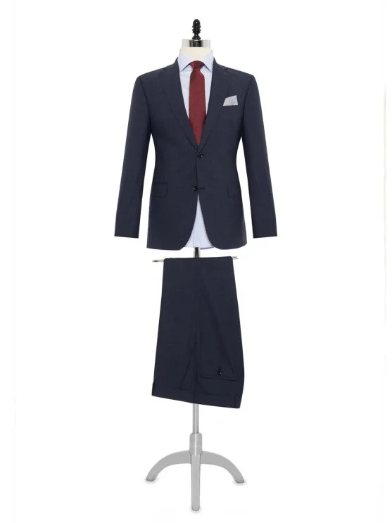 Carl Gross Navy Blue-Grey Reda Prince De Galle Modern Fit Men's Suit - Carl Gross