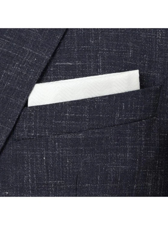 Carl Gross Navy Blue Melange Marzotto Regular Fit Wool Silk Linen Jacket - Carl Gross