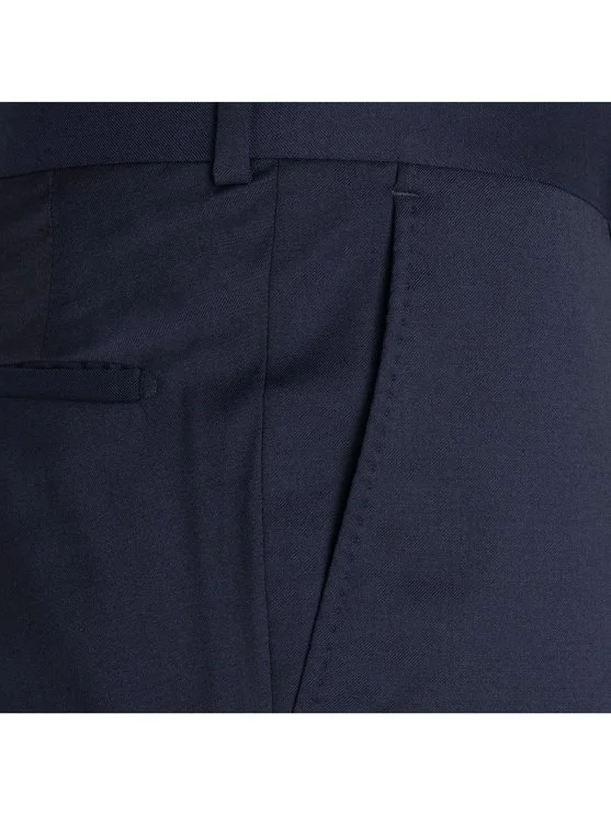 Carl Gross Vitale Barberis Navy Gabardine Pure Wool Trousers - Carl Gross