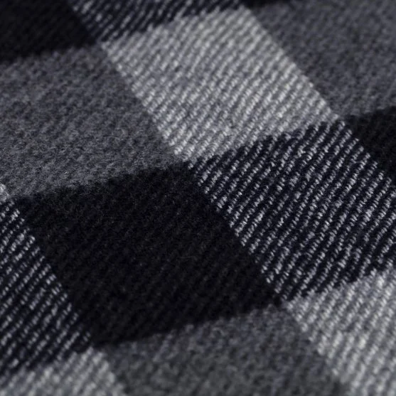 Cerruti Navy Blue Gray Checked Wool Scarf - Cerruti 