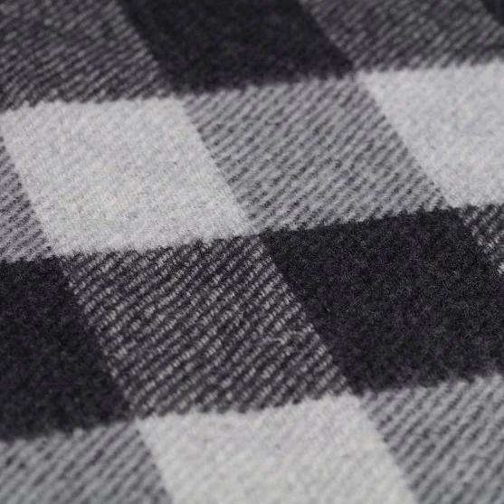 Cerruti Smoke Gray Checked Wool Scarf - Cerruti 
