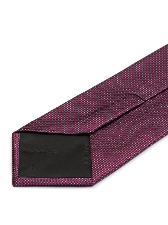 Cerruti Burgundy Micro Patterned Jacquard Silk Tie - Cerruti 