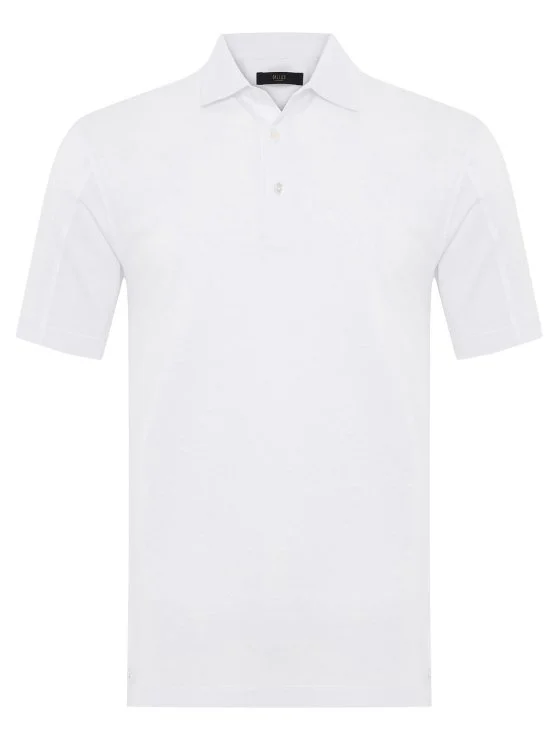 Gallus White Shirt Collar Mercerized Regular Fit T-Shirt - Gallus