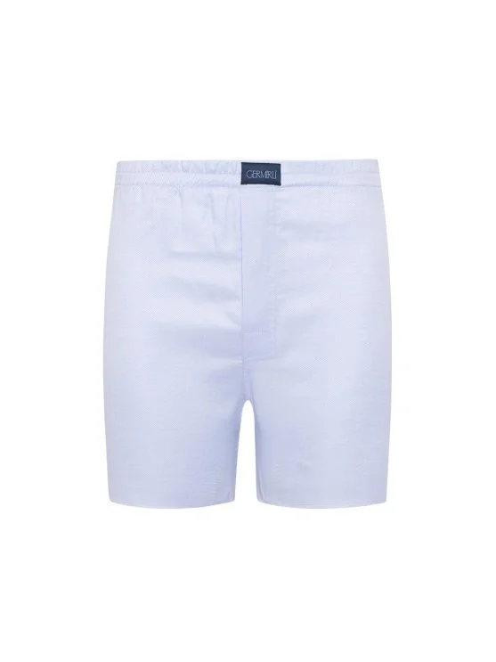 Germirli Blue Oxford Texture Cotton Boxer Shorts - Germirli 