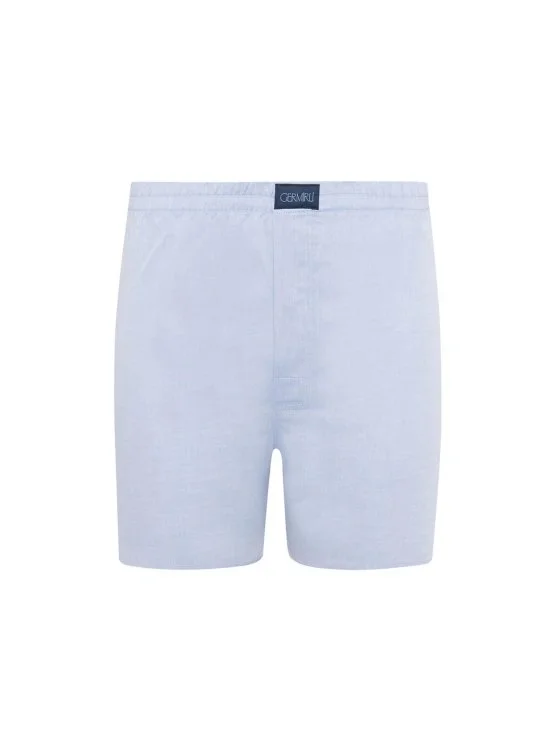Germirli Blue Thin Twill Cotton Boxer Shorts - Germirli 