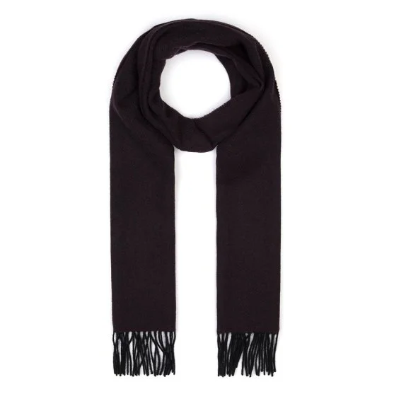 Germirli Claret Red Herringbone Wool Scarf - Germirli 