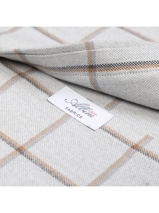 Germirli Grey Flannel Soft Collar Plaid Albini Tailor Fit Cotton Lyocell Lumberjack Shirt - Germirli 