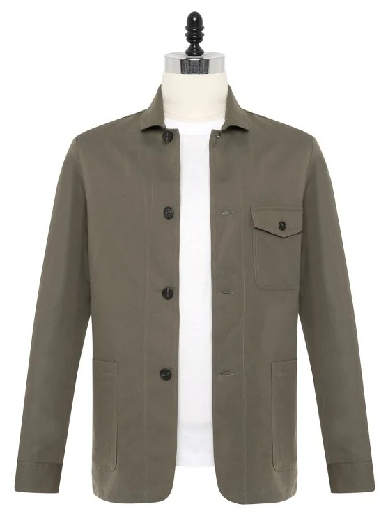 Germirli Khaki Beyoğlu Cotton Linen Jacket Shirt - Germirli 