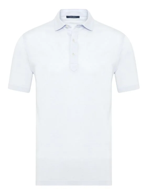 Germirli Lilac Piquet Shirt Collar Regular Fit Mercerized T-Shirt - Germirli 