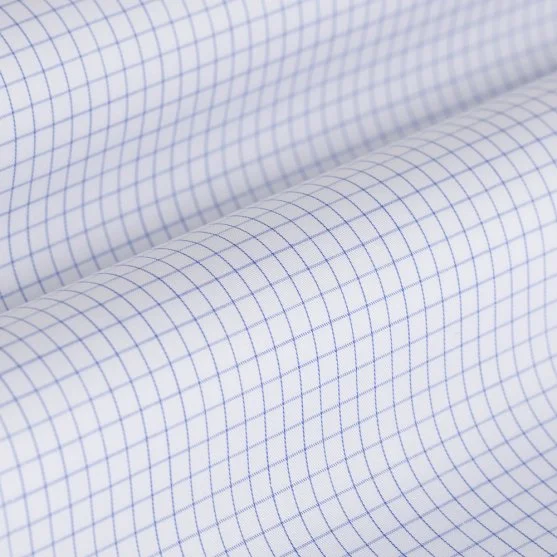 Non Iron Navy Checkered Classic Collar Tailor Fit Shirt with Germirli - Germirli 