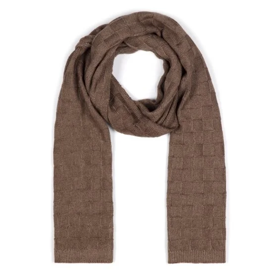Germirli Vintage Earth Square Textured Wool Scarf - Germirli 