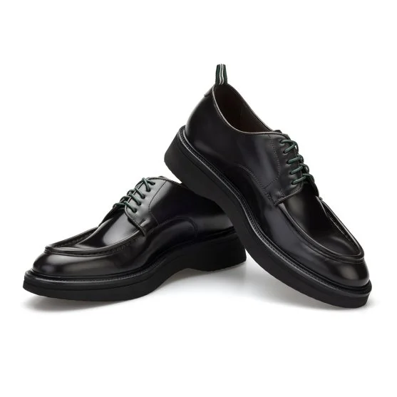 Green George Bitter Brown Leather Lace-Up Live Tech Sole Italian Shoes - Green George