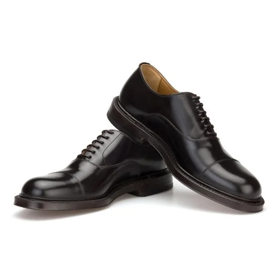 Green George Brown Leather Leather Sole Lace-Up Oxford Italian Shoes - Green George