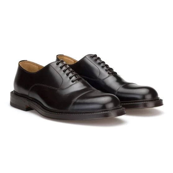 Green George Brown Leather Leather Sole Lace-Up Oxford Italian Shoes - Green George