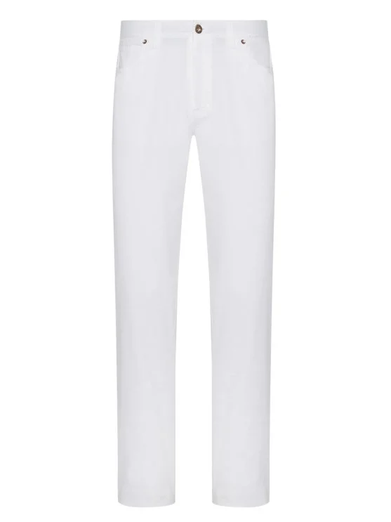 Hiltl 5 Pocket White Cotton Elastane Regular Fit Trousers - Hiltl