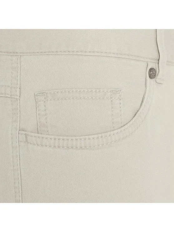 Hiltl Ecru 5 Pocket Textured Cotton Elastane Slim Fit Trousers - Hiltl