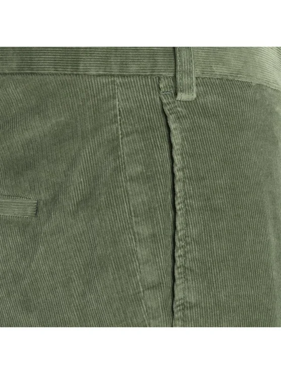 Hiltl Green Supima Cotton Slim Fit Thin Corduroy Chino Pants - Hiltl