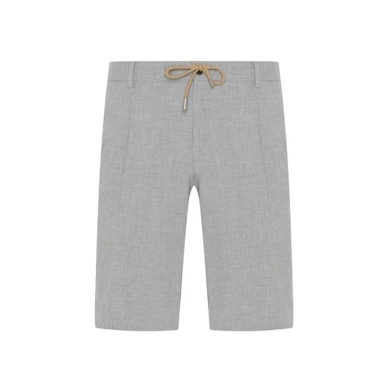 Hiltl Gray Sear Sucker Elastic Waist Cotton Bermuda - Hiltl