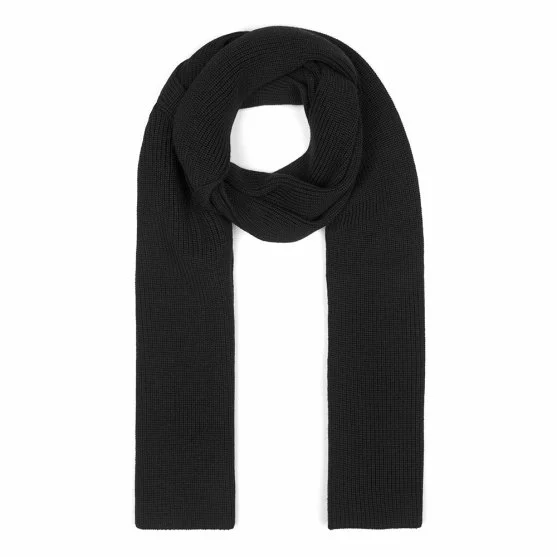 La Fileria Black Knitted Wool Scarf - La Fileria