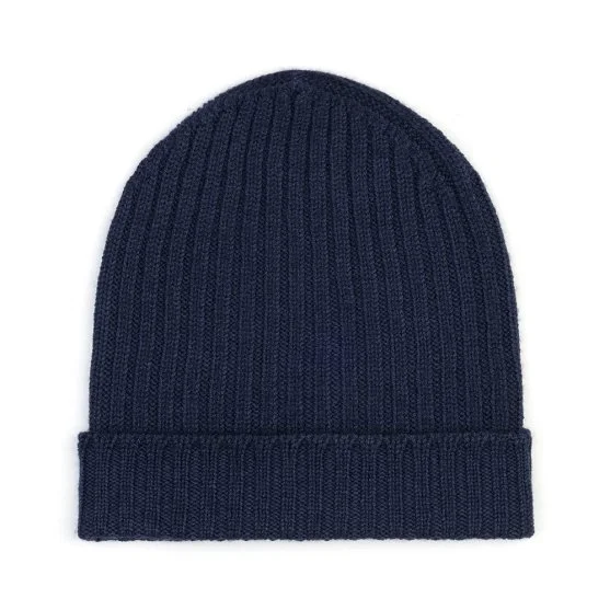 La Fileria Navy Blue Knitted Wool Hat - La Fileria