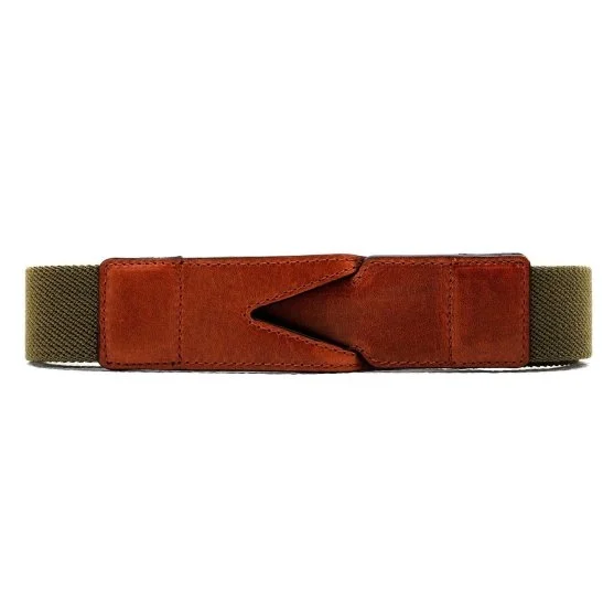 La Portegna Cotton Leather Handmade Green Travel Belt - La Portegna